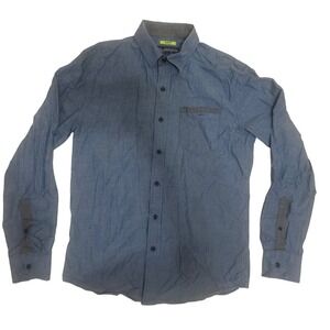 American Rag Button Up Mens Small Blue Excellent Slim Fit Long Sleeve